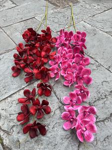 Vente flash : 2 branches d'orchidées artificielles en soie <span class=keywords><strong>blanche</strong></span> <span class=keywords><strong>Vanda</strong></span> pour la décoration florale de mariage - Product Image 5