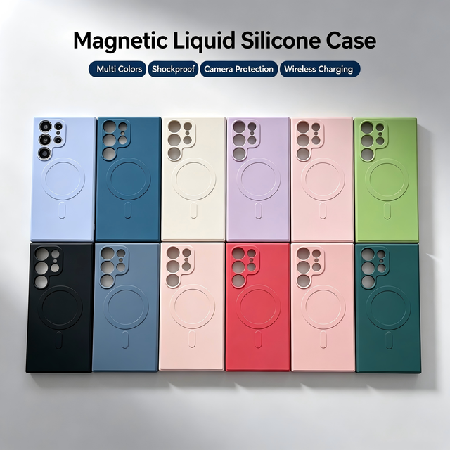 Hot Sale Luxury Liquid Silicone Shockproof Magnetic Mobile Phone Cases for Samsung S26 S25 S24 Ultra S23 FE S22 Plus S21 Cover