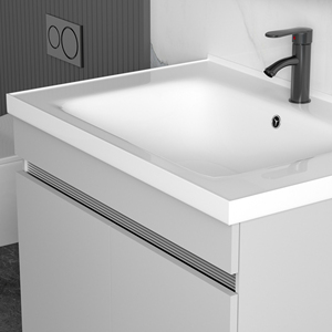 Mueble de tocador de baño de pie de aluminio moderno con juego de inodoro y lavabo-para hoteles - Product Image 2