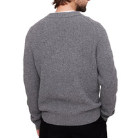 Pull en maille gaufrée col rond pour homme, personnalisé, en laine/cachemire, style preppy décontracté, idéal pour l'hiver et les tenues de boutique – Vente en gros