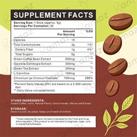 Café instantané sans sucre, marque privée, café vert minceur pour la perte de poids, brûleur de graisse, poudre de café vert amincissant