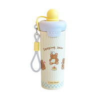 Gourde isotherme en acier inoxydable 316 pour usage domestique, haut de gamme pour femme, avec boule flottante, cordon de transport pour étudiant et paille, grande capacité