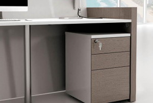 Mostrador de Recepción Largo para Oficina Sunshine Wood, Mostrador de Recepción Moderno con 2 Gabinetes Laterales YS-RCT04 - Product Image 6