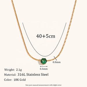 Dingran verano impermeable colorido circón trenzado cadena collares chapado en oro no deslustre joyería - Product Image 3