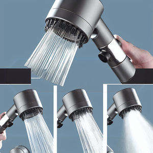Ensemble de pommeau de douche <span class=keywords><strong>turbo</strong></span> haute <span class=keywords><strong>pression</strong></span> de luxe <span class=keywords><strong>robinet</strong></span> de douche pluie à main avec support et tuyau sans poinçon pour salle de bain - Product Image 3
