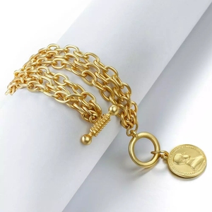 Zooying-Pulseras de cadena con abalorio de Color dorado para mujer y hombre, brazaletes de aleación de acero inoxidable, joyería de <span class=keywords><strong>avatar</strong></span> - Product Image 1