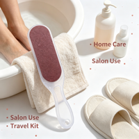 Râpe à pieds double grain en plastique transparent, lavable, pour éliminer les callosités du talon, pour pédicure professionnelle, longue, en gros