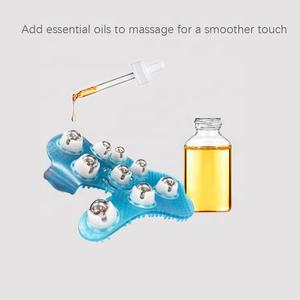 Rodillo de masaje de nueve bolas, Mini masajeador de bolas de mano de cuerpo completo, guantes masajeadores de cuerpo de bola rodante de Metal de mano de 360 grados - Product Image 4