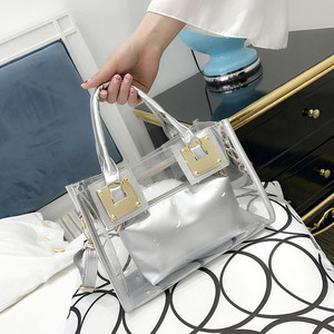 Bolso Tote Transparente de PVC al por Mayor para Mujer, Bolso de Hombro Transparente Impermeable con Cremallera y Mini Bolsa para Fiesta en la Playa - Product Image 4