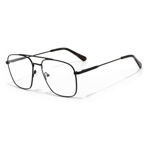 Monture de lunettes optiques surdimensionnée à double <span class=keywords><strong>pont</strong></span> carré, monture de lunettes de prescription en métal mince et tendance, vente en gros - Product Image 6