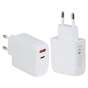 Customize Logo US EU 20W US Plug PD USB C Dual Port USB Wall Charger Type C Pd20w Fast Charger