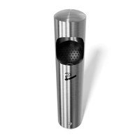 Cendrier mural cylindrique élégant en acier inoxydable commercial pour fumeurs, idéal pour les entrées de bars, les extérieurs de centres commerciaux et les hôtels