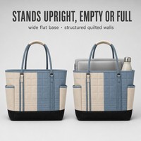 Sac fourre-tout réutilisable en toile de coton matelassé 16 oz, bicolore, avec logo personnalisé, pour café et chaîne de magasins de café, couleur assortie