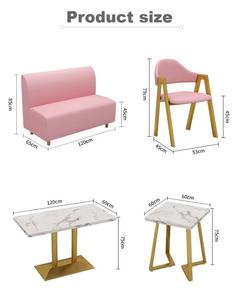 Sofá de asiento de tarjeta de alta calidad barato de lujo ligero personalizado comercial restaurante tienda de té de la leche restaurante muebles sofá - Product Image 6