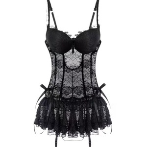 Costume de cosplay pour femme, style Sweet <span class=keywords><strong>Devil</strong></span>, lingerie vintage transparente en dentelle et résille, pour Halloween, commande en gros ODM - Product Image 6