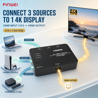 Commutateur HDMI 3x1 18 Gbps prenant en charge 4K60Hz, 3 entrées 1 sortie avec Dolby Vision HDR et vidéo 3D pour utilisation en home cinéma et sur écran TV