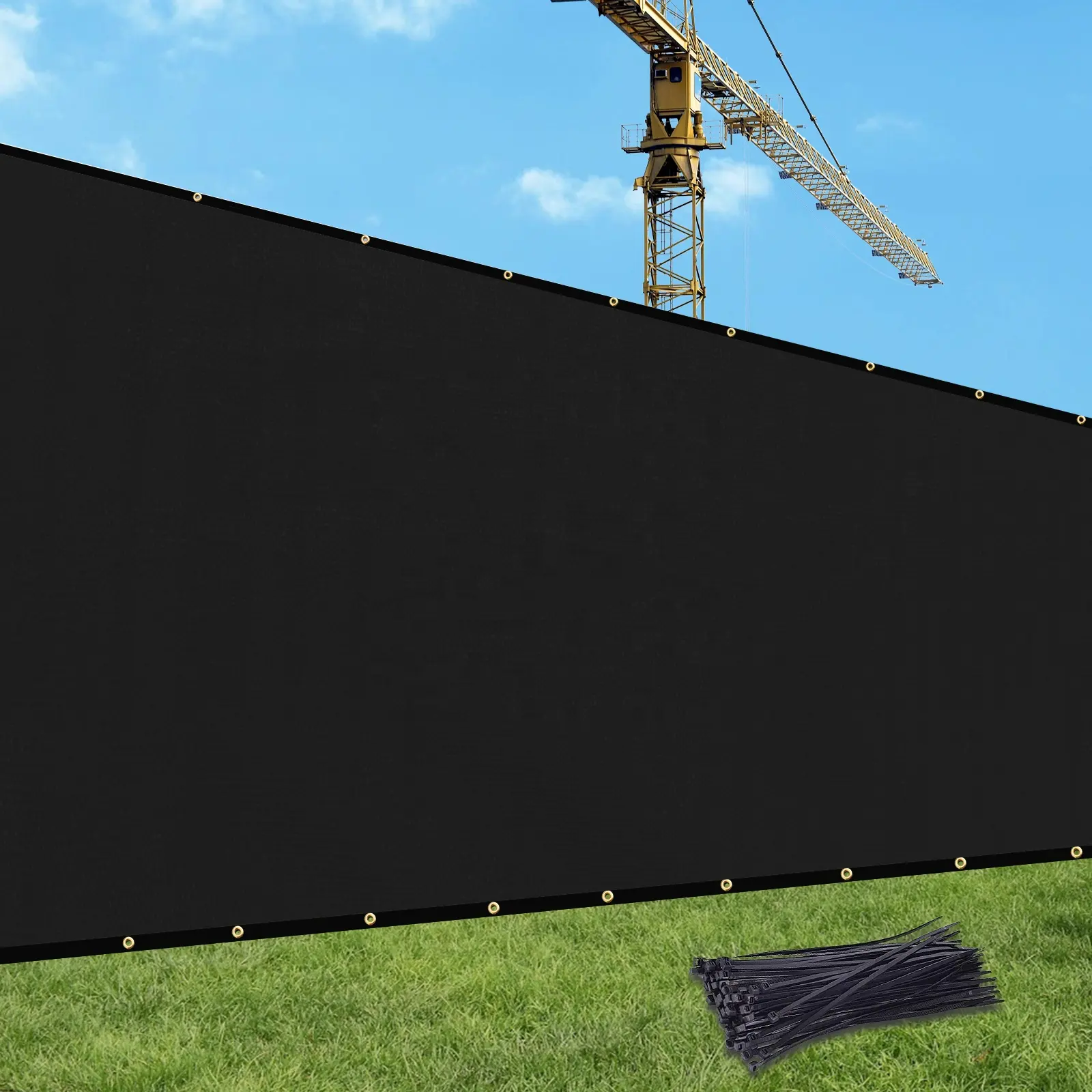 Dropshiping ngoài trời màn hình riêng tư hàng rào tùy chỉnh 8x50 FT Đen ngoài trời HDPE lưới vải cho công trường xây dựng, boong, sân sau
