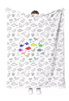 Couverture en polaire DIY pour enfants avec marqueurs textiles, projet artistique créatif personnalisable pour activité parent-enfant, cadeau souvenir