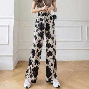 Pantalon décontracté pour femme du Sud-Est asiatique, coupe droite, taille haute, imprimé, ample, à jambes larges, toutes saisons - Product Image 5