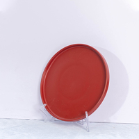 Service de vaisselle classique de luxe en grès émaillé rouge, 4 pièces, résistant au lave-vaisselle, au four, au micro-ondes et à la chaleur