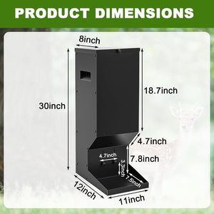 Distributore Automatico di Mangime per Cervi a Gravità, Contenitore in Acciaio Resistente, Mangiatoia per Cervi Sospesa in Metallo - Product Image 2