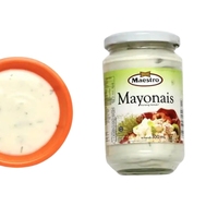 Sauce mayonnaise crémeuse et onctueuse, saveur riche et acidulée, idéale pour sandwichs, burgers, salades, trempettes, sauces et vinaigrettes.