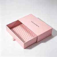Boîte à tiroir de luxe personnalisée en gros pour bijoux, boucles d'oreilles, cadeaux – Boîte à tiroir coulissante en carton avec corde, boîte à tiroir rose