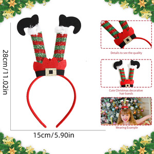 Serre-têtes de Noël pour enfants, avec motifs Père Noël, sapin, bois de renne et ornements de rennes, décorations de Noël, bandeaux pour cheveux - Product Image 4
