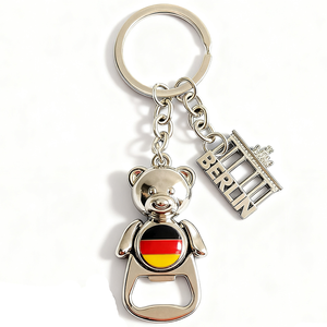 Llavero de <span class=keywords><strong>Metal</strong></span> Esmaltado Personalizado al por Mayor con Diseño de Oso, Recuerdo Turístico de Berlín, Brandeburgo, Alemania, Regalo de Moda - Product Image 4