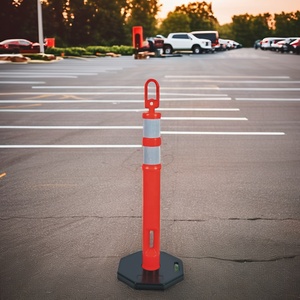 道路安全110cm反射PE製<span class=keywords><strong>T</strong></span>型デリニエーターポストボラード、6kg/8kgゴムベース付き、私道および道路交通警告用ポスト - Product Image 2