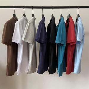 <span class=keywords><strong>Polo</strong></span> estiva da uomo in cotone piqué Casual da uomo nuova <span class=keywords><strong>maglia</strong></span> Trendy a maniche corte con risvolto corto in tinta unita - Product Image 2