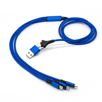 Cable de Carga USB 5 en 1 con Trenzado de Nailon, Logotipo Personalizado, Regalo Electrónico Premium para Empresas y Promoción en Ferias Comerciales