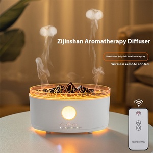 Nouveau humidificateur d'aromathérapie volcanique à double pulvérisation flamme veilleuse ornements sans fil télécommande produit en plastique domestique - Product Image 1