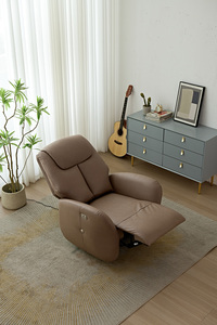Modern Fabric Recliner Chair Manual Gliding Rocker Solid Back Padded Arms Single <b>Seat</b> Lounge Armchair - Product Image 5
