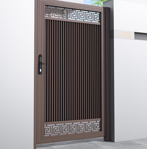 <span class=keywords><strong>Portail</strong></span> de cour en aluminium personnalisable avec finition noire thermolaquée <span class=keywords><strong>et</strong></span> passage piéton <span class=keywords><strong>intégré</strong></span> - Product Image 5