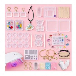 TOYSRUNNER Jewelry Resin Making Kit Play Hard Transparent Cure UV Light <b>Silicone</b> Molds <b>Tools</b> Accessories Supplies Materials - Product Image 1