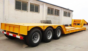 Semi-remorque <span class=keywords><strong>à</strong></span> plateau surbaissé hydraulique détachable en acier <span class=keywords><strong>à</strong></span> 3 essieux de 40 pieds, remorque de camion lourd, remorque de chargement bas, camion <span class=keywords><strong>à</strong></span> <span class=keywords><strong>vendre</strong></span> - Product Image 3