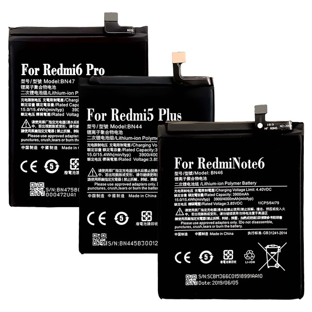 Note 1 2 3 4 5 6 7 8 Note10 11 Plus Redmi6 K20 K30 K40 Original Mobile Phone Battery for Redmi 5X 6X