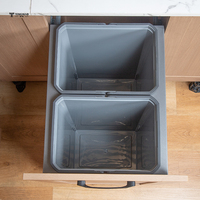 Nouveau design Poubelle cachée pour cuisine Poubelle en plastique à presser Poubelle de cuisine