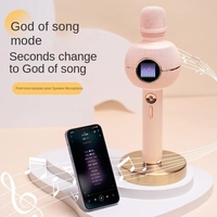 DIVOOM Dot K Gobo Bluetooth Microphone Audio Intégré Sans Fil Microphone Chant Artefact Changeur de Voix Haut-Parleur KTV