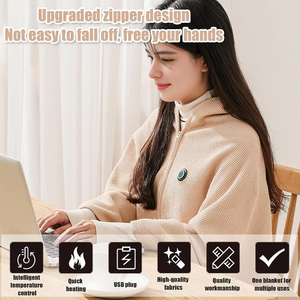 <span class=keywords><strong>Couverture</strong></span> <span class=keywords><strong>chauffante</strong></span> USB confortable à chauffage rapide avec fil chauffant, contrôle tactile, protection contre la surchauffe pour la maison, la voiture, le camping en plein air - Product Image 2