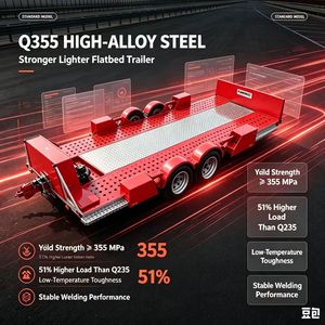 <span class=keywords><strong>Remorque</strong></span> à plateau robuste à 2 essieux avec <span class=keywords><strong>kit</strong></span> de benne basculante hydraulique en option pour le transport de machines de construction conforme aux normes - Product Image 4