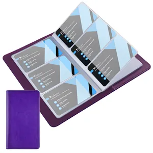Venda quente personalizado Organizador de Cartão de Visita Titular Livro Grande Capacidade PU Leather Cover 156 Card Slot