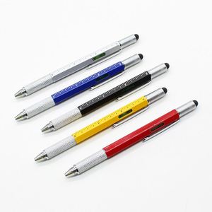 5 in 1 Multi Tool Click Metal <b>Ballpoint</b> <b>Pen</b> With Ruler Level Screwdriver Stylus Tip, Multi Function Retractable Advertising <b>Pen</b> - Product Image 1