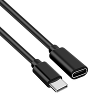 Cable de Extensión Tipo-C 2.0 Macho a Hembra de 0.5M 2A 60W con Blindaje Trenzado de PVC para Carga Rápida de Teléfonos Móviles, Bancos de Energía y Computadoras