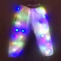 Ensemble veste et pantalon lumineux LED colorés pour enfants, idéal pour la course nocturne, les fêtes costumées garçon/fille et les fournitures de fête d'anniversaire