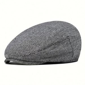 Gorro Clásico Británico para Hombre, Gorra Plana de 5 Paneles, 100% Lona de Algodón - Product Image 4