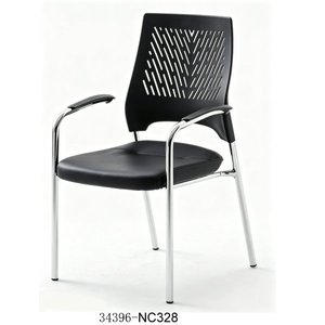Chaise de bureau moderne en maille 34396-NC328, chaise de bureau ergonomique pivotante avec accoudoirs fixes et base en plastique - Product Image 3