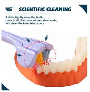 Cepillo de dientes de pelo suave de tres caras, cepillo de dientes para adultos y niños, cerdas suaves ultrafinas, cuidado bucal, seguridad, cepillo de dientes, limpieza bucal - Product Image 3