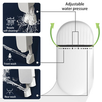 Accessoire de bidet ultra-plat à double buse, non électrique, pour toilettes, avec lavage avant et arrière, pression réglable, hygiénique